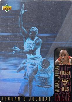 1996-97 Collector's Choice International English Jordan's Journal #J5 Michael Jordan - March Front