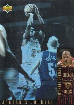 1996-97 Collector's Choice International English Jordan's Journal #J6 Michael Jordan - April Front