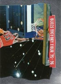 1996-97 Collector's Choice Italian Stickers #88 Michael Jordan - Bulls Victory Tour Front