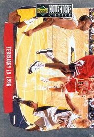 1996-97 Collector's Choice Italian Stickers #91 Michael Jordan - Bulls Victory Tour Front