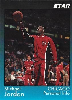 1991 Star Michael Jordan (Unlicensed) - Black / Blue Border #5 Michael Jordan - Personal Info Front