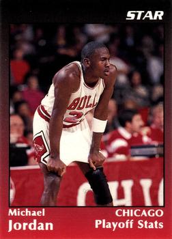 1991 Star Michael Jordan (Unlicensed) - Black / Red Border #2 Michael Jordan - Playoff Stats Front