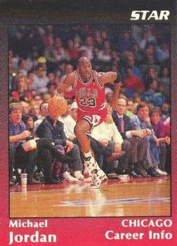 1991 Star Michael Jordan (Unlicensed) - Black / Red Border #4 Michael Jordan - Career Info Front