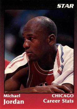1991 Star Michael Jordan (Unlicensed) - Black / Red Border Glossy #1 Michael Jordan - Career Stats Front