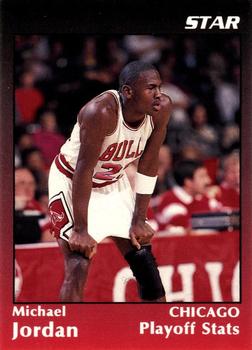 1991 Star Michael Jordan (Unlicensed) - Black / Red Border Glossy #2 Michael Jordan - Playoff Stats Front