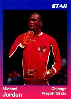 1991 Star Michael Jordan (Unlicensed) - Blue / Red Border #3 Michael Jordan - All-Star Stats Front