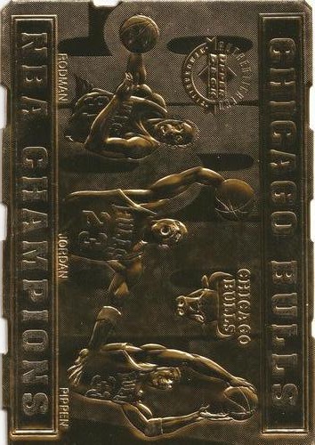 1997 Upper Deck Authenticated NBA Champions 22k Gold #NNO 1997 NBA Champions Front