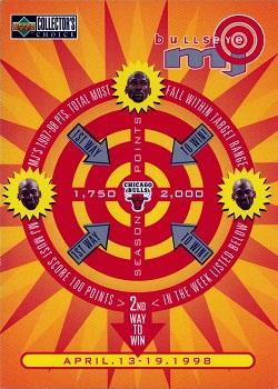 1997-98 Collector's Choice - MJ BULLSeye #B23 Michael Jordan - 1,750-2,000 or April 13-19 (W) Front