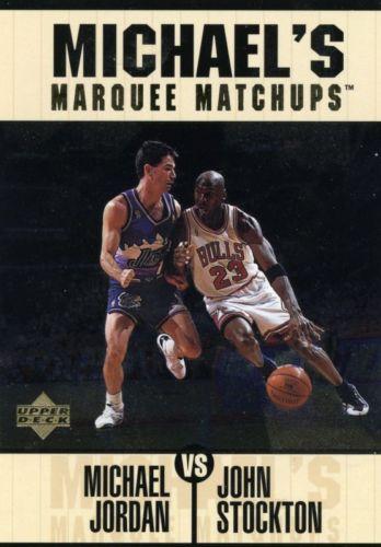 1997-98 Upper Deck Michael Jordan's Marquee Matchups #MM10 Michael Jordan / John Stockton Front