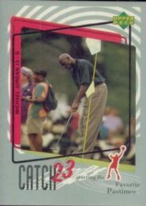 1997-98 Upper Deck NBA Stickers (European) #MJ160 Michael Jordan - Favorite Pastimes Front