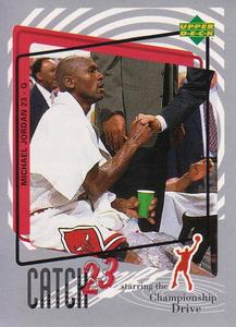 1997-98 Upper Deck NBA Stickers (European) #MJ161 Michael Jordan - Championship Drive Front