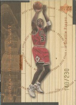 1998 Upper Deck Hardcourt - Jordan Holding Court Bronze #J4 Scottie Pippen / Michael Jordan Front