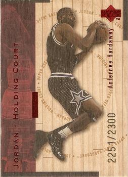 1998 Upper Deck Hardcourt - Jordan Holding Court Red #J19 Anfernee Hardaway / Michael Jordan Front