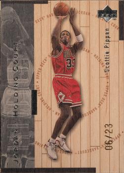 1998 Upper Deck Hardcourt - Jordan Holding Court Silver #J4 Scottie Pippen / Michael Jordan Front