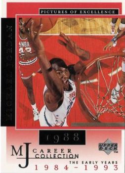 1998 Upper Deck Michael Jordan Career Collection #12 Michael Jordan/Pictures of Excellence 1988 Front