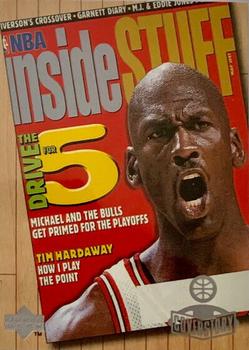 1998 Upper Deck Michael Jordan Living Legend - Cover Story #C6 Michael Jordan - Inside Stuff 5/97 Front