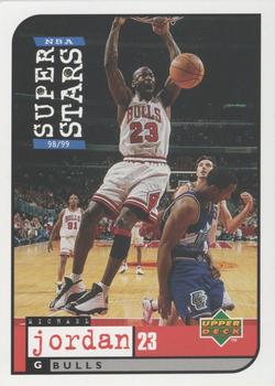 1998-99 Upper Deck Mattel NBA Super Stars Cards #NNO Michael Jordan - VAR: White uniform card packaged with red uniform figure Front
