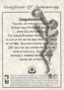 1999 Upper Deck Authenticated - Certificate of Authenticity #NNO Michael Jordan - '84-'85 Rookie Front
