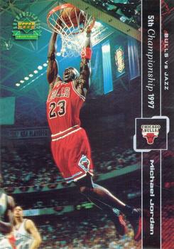 1999 Upper Deck Authenticated - Michael Jordan Championship Jumbo Silver #5 Michael Jordan Front