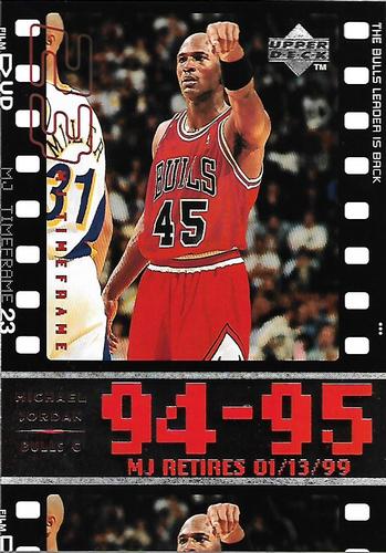 1999 Upper Deck Michael Jordan Retirement Set #10 Michael Jordan - 1994-95: The Bulls Leader is Back Front