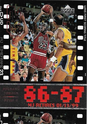 1999 Upper Deck Michael Jordan Retirement Set #3 Michael Jordan - 1986-87: Wins First Scoring Title Front