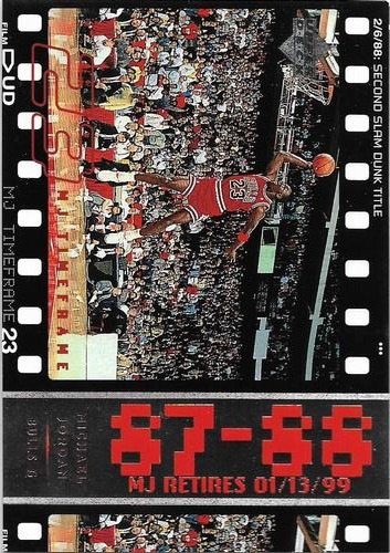1999 Upper Deck Michael Jordan Retirement Set #4 Michael Jordan - 1987-88: Second Slam Dunk Title Front
