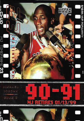 1999 Upper Deck Michael Jordan Retirement Set #7 Michael Jordan - 1990-91: MVP Popularity Front