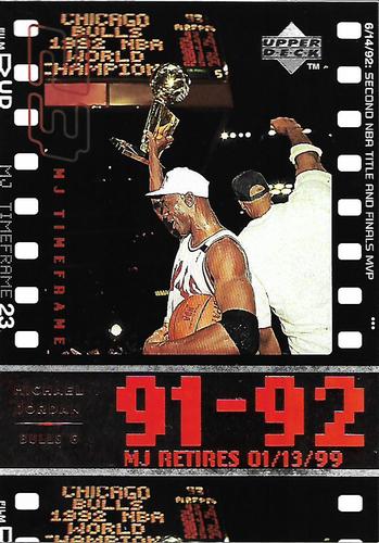 1999 Upper Deck Michael Jordan Retirement Set #8 Michael Jordan - 1991-92: Second NBA Title and MVP Front