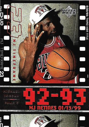1999 Upper Deck Michael Jordan Retirement Set #9 Michael Jordan - 1992-93: Three-peat for Jordan Front