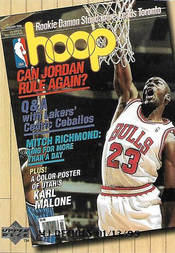 1999 Upper Deck Michael Jordan Retirement Set #C17 Michael Jordan - Hoop Magazine, February 1996 Front