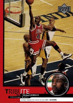 1999 Upper Deck Tribute to Michael Jordan #20 Michael Jordan (Return to the NBA 3/19/95) Front