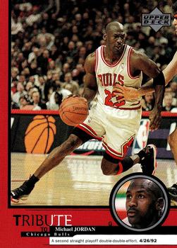 1999 Upper Deck Tribute to Michael Jordan #23 Michael Jordan (Double-double effort 4/26/92) Front