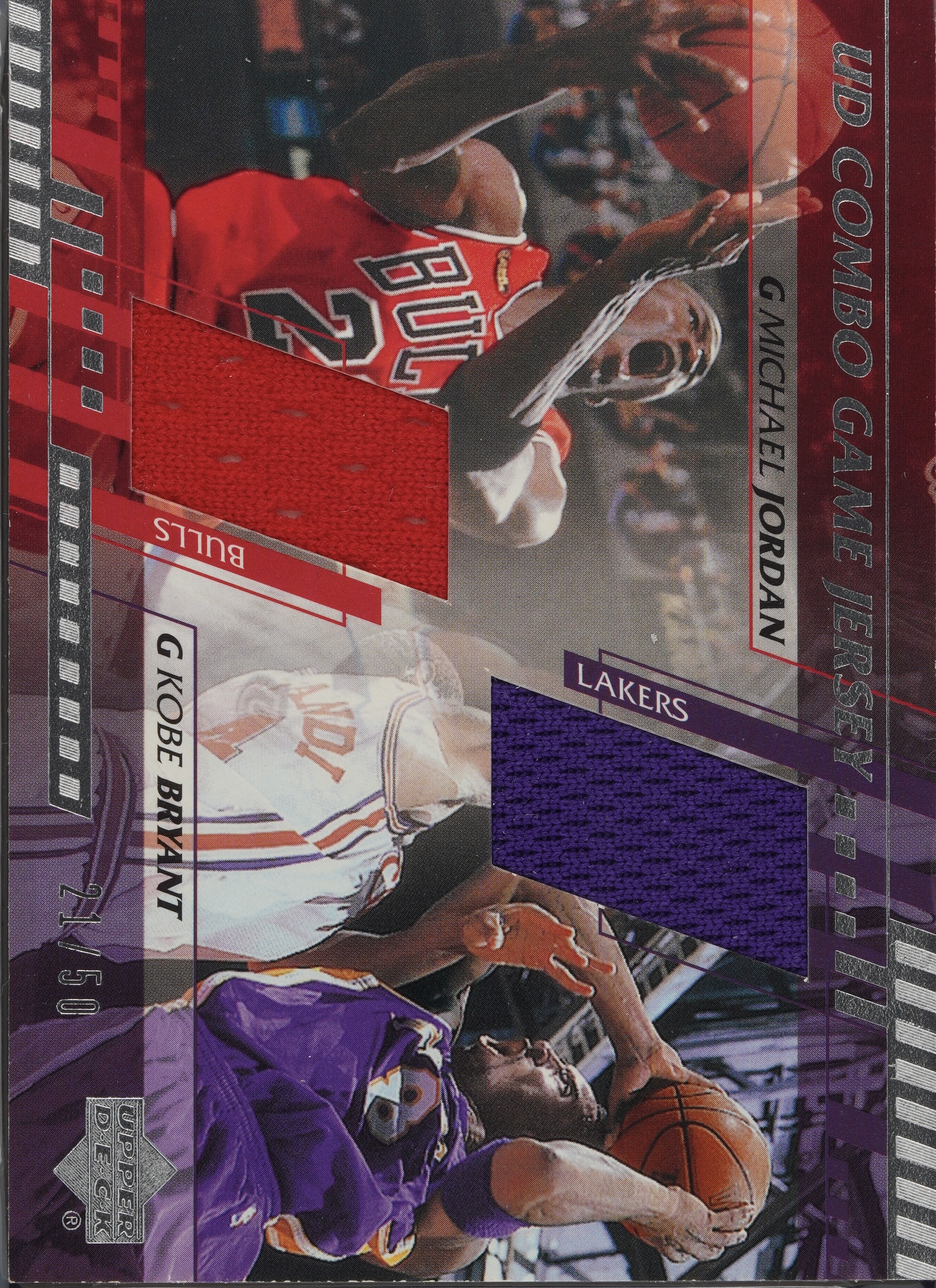 2000-01 Upper Deck - UD Combo Game Jerseys (Series Two) #MJ/KB Michael Jordan / Kobe Bryant Front