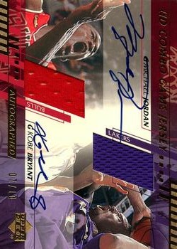 2000-01 Upper Deck - UD Combo Game Jerseys (Series Two) #MJ/KB-A Michael Jordan / Kobe Bryant Front