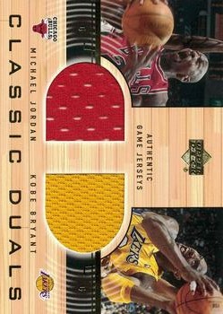 2001-02 Upper Deck - Classic Duals Jerseys #MJ/KB Michael Jordan / Kobe Bryant - MEM: Jersey Front