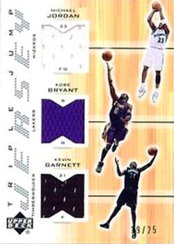 2001-02 Upper Deck - Triple Jump Jerseys #MJ/KB/KG Michael Jordan / Kobe Bryant / Kevin Garnett Front