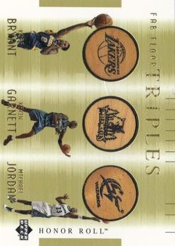 2001-02 Upper Deck Honor Roll - Fab Floor Triples #KB/KG/MJ Kobe Bryant / Kevin Garnett / Michael Jordan Front