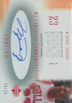 2001-02 Upper Deck MJ's Back - Jerseys Autographs #CCA3 Michael Jordan - MEM: Game-worn Jersey (Bulls White) Front