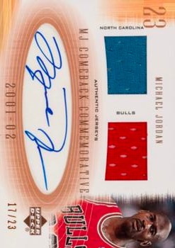 2001-02 Upper Deck MJ's Back - Jerseys Dual Autographs #CCDA1 Michael Jordan - UNC / Bulls Front