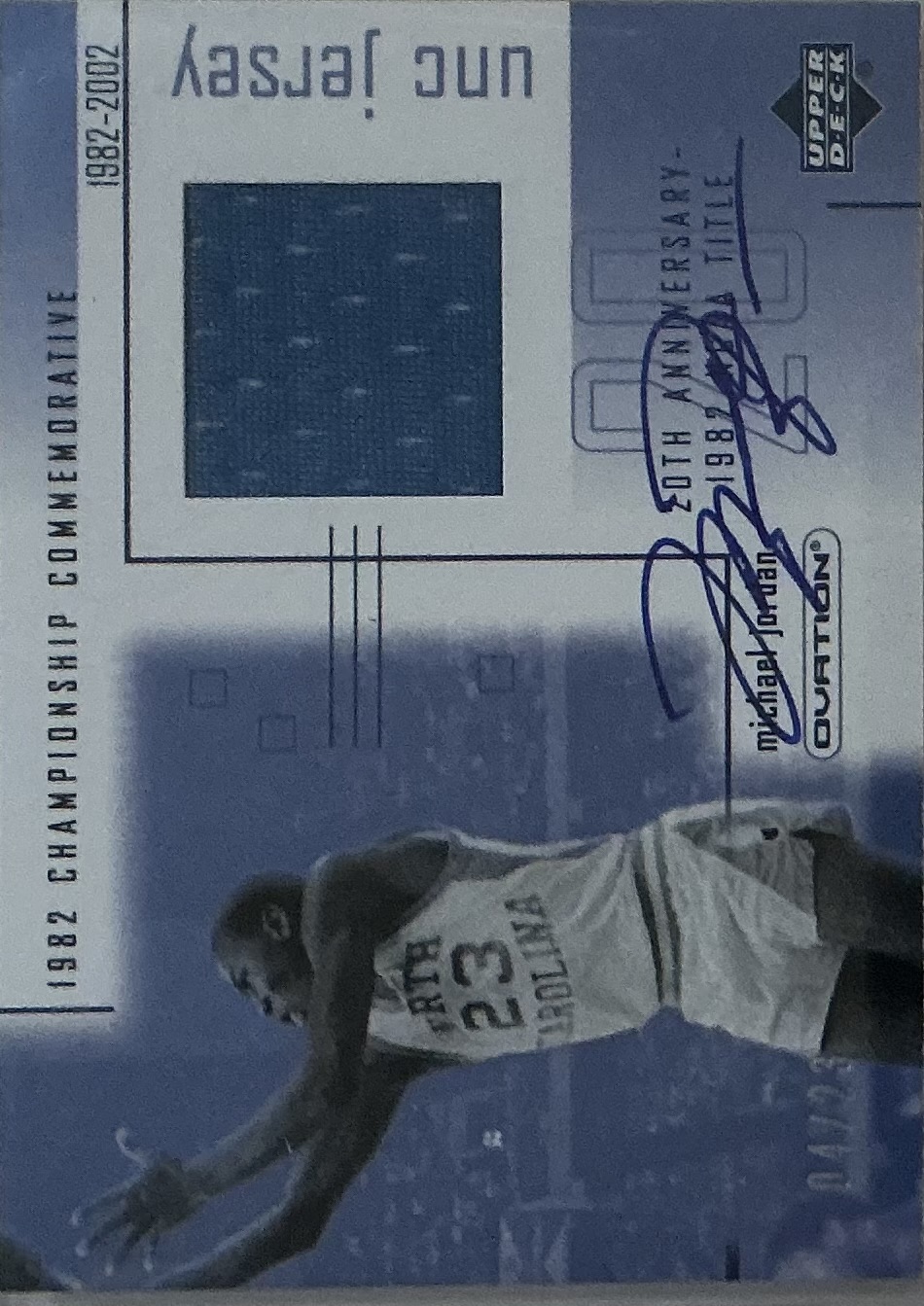 2001-02 Upper Deck Ovation - MJ UNC Memorabilia #MJJA Michael Jordan - MEM: Game-worn Jersey Front