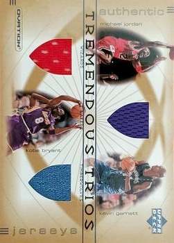 2001-02 Upper Deck Ovation - Tremendous Trios #MJ/KB/KG Michael Jordan / Kobe Bryant / Kevin Garnett Front