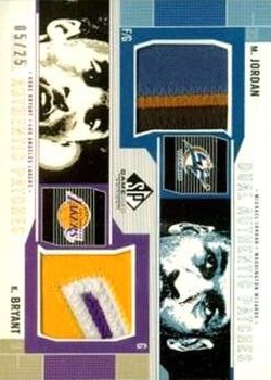 2002-03 SP Game Used - Dual Authentic Patches #MJ/KB-P Michael Jordan / Kobe Bryant Front