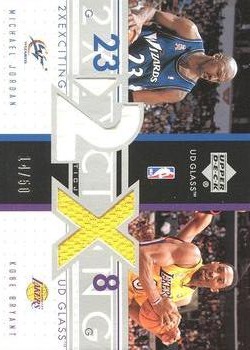 2002-03 UD Glass - 2 Exciting Dual Jersey #2X-MJ/KB Michael Jordan / Kobe Bryant Front