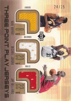 2002-03 Upper Deck - Three-Point Play Jerseys #KB/MJ/JW Jay Williams / Kobe Bryant / Michael Jordan Front