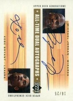 2002-03 Upper Deck Generations - All-Time Dual Autographs #MJ/KB Michael Jordan / Kobe Bryant Front