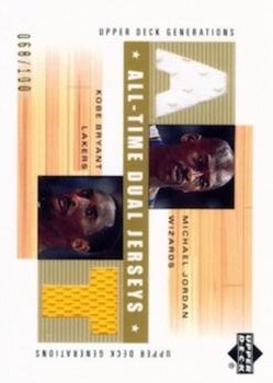2002-03 Upper Deck Generations - All-Time Dual Jerseys #MJ/KB-J Michael Jordan / Kobe Bryant Front