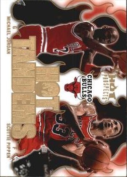 2008-09 Fleer Hot Prospects - Hot Tandems #HT-2 Michael Jordan / Scottie Pippen Front