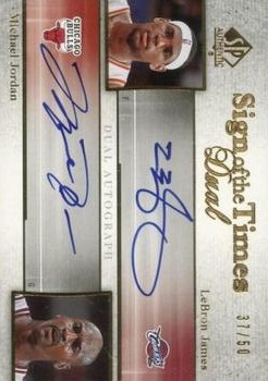 2005-06 SP Authentic - Sign of the Times Dual #SD-JJ LeBron James / Michael Jordan Front