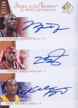 2007-08 SP Authentic - Sign of the Times Triple #ST-JJB Michael Jordan / Kobe Bryant / LeBron James Front