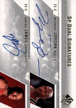 2003-04 SP Authentic - Signatures Dual #JJ-A Michael Jordan / LeBron James Front